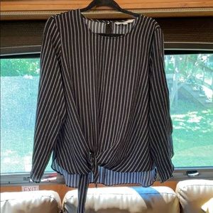 B&W Striped Longsleeve Dress Shirt